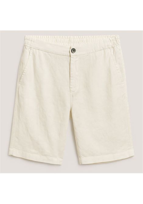 Bermuda in Lino Uomo Colore Latte con Dettagli Sartoriali ALPHA STUDIO | Bermuda | AU-1471Q1003
